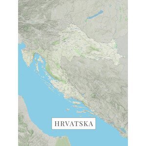 Mapa Hrvatska color, (30 x 40 cm)