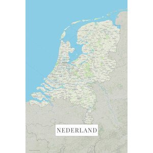 Mapa Nederland color, (26.7 x 40 cm)