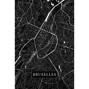 Mapa Bruxelles black, (26.7 x 40 cm)