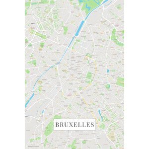 Mapa Bruxelles color, (26.7 x 40 cm)