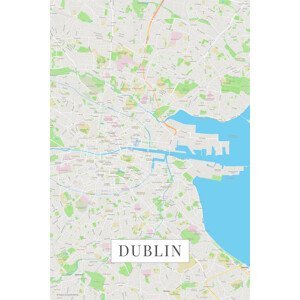 Mapa Dublin color, (26.7 x 40 cm)