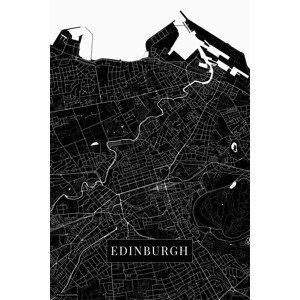 Mapa Edinburgh black, (26.7 x 40 cm)