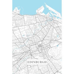 Mapa Edinburgh white, (26.7 x 40 cm)