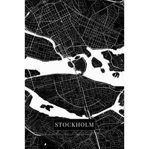 Mapa Stockholm black, (26.7 x 40 cm)