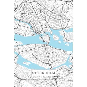 Mapa Stockholm white, (26.7 x 40 cm)
