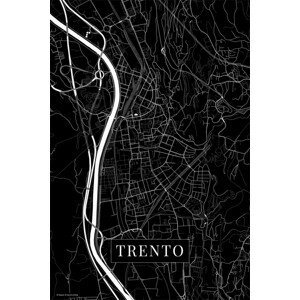 Mapa Trento black, (26.7 x 40 cm)