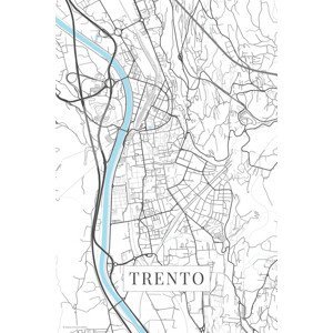 Mapa Trento white, (26.7 x 40 cm)