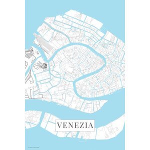 Mapa Venezia white, (26.7 x 40 cm)