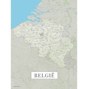 Mapa Belgie color, (30 x 40 cm)