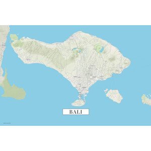 Mapa Bali color, (40 x 26.7 cm)