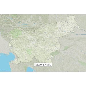 Mapa Slovenija color, (40 x 26.7 cm)