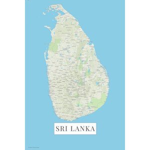 Mapa Sri Lanka color, (26.7 x 40 cm)