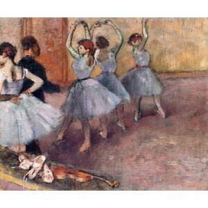 Degas, Edgar - Obrazová reprodukce Blue-Toned Dancers (The Rehearsal in the Foyer de la Danse), c.1882, (40 x 35 cm)