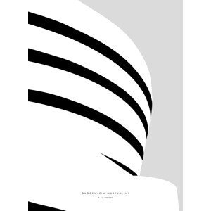 Ilustrace Minimal Guggenheim museum NY illustration, Blursbyai, (30 x 40 cm)