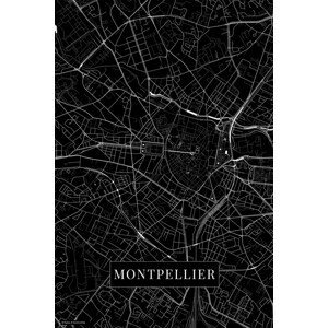 Mapa Montpellier black, (26.7 x 40 cm)