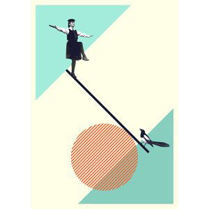 Ilustrace B is for balance, Maarten Léon, (30 x 40 cm)