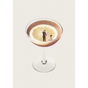 Ilustrace My drink needs a drink, Maarten Léon, (30 x 40 cm)
