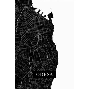 Mapa Oděsa black, (26.7 x 40 cm)
