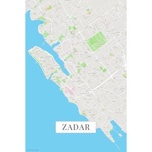 Mapa Zadar color, (26.7 x 40 cm)
