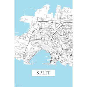 Mapa Split white, (26.7 x 40 cm)