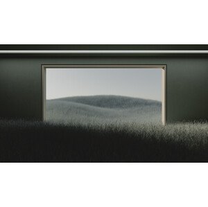 Umělecká fotografie Dark room in the middle of green cereal field series  1, Javier Pardina, (40 x 22.5 cm)