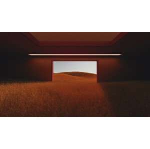 Umělecká fotografie Dark room in the middle of red cereal field series  3, Javier Pardina, (40 x 22.5 cm)
