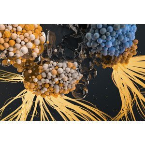 Umělecká fotografie Abstract nanoparticles inside water series 16, Javier Pardina, (40 x 26.7 cm)