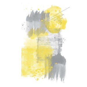 Ilustrace Watercolor Shapes No. 6 | Illuminating Yellow & Ultimate Grey, Melanie Viola, (26.7 x 40 cm)