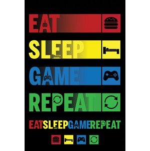 Plakát, Obraz - Eat Sleep Game Repeat, (61 x 91.5 cm)