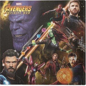 Obraz na plátně Avengers: Infinity War - Space Montage, (40 x 40 cm)