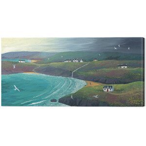 Obraz na plátně Jo Grundy - Coastal Hills, (100 x 50 cm)