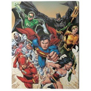 Obraz na plátně Justice League - Attack, (60 x 80 cm)