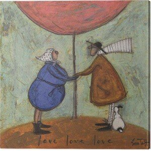 Obraz na plátně Sam Toft - Love, Love, Love, (40 x 40 cm)