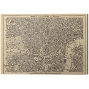 Obraz na plátně Stanfords Library - Map of London, (40 x 50 cm)