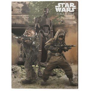 Obraz na plátně Star Wars Rogue One - Pao, Bistan & K - 2S0, (80 x 60 cm)