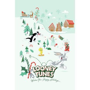 Umělecký tisk Looney Tunes - Vánoce, (26.7 x 40 cm)