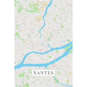 Mapa Nantes color, POSTERS, (26.7 x 40 cm)