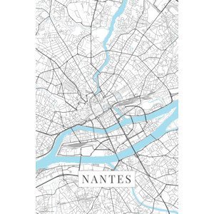 Mapa Nantes white, POSTERS, (26.7 x 40 cm)