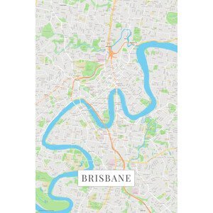 Mapa Brisbane color, POSTERS, (26.7 x 40 cm)