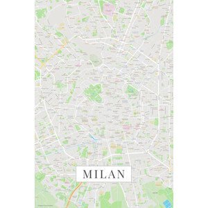 Mapa Milan color, POSTERS, (26.7 x 40 cm)