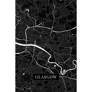 Mapa Glasgow black, POSTERS, (26.7 x 40 cm)