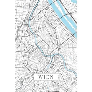 Mapa Wien white, POSTERS, (26.7 x 40 cm)