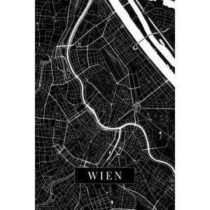 Mapa Wien black, POSTERS, (26.7 x 40 cm)