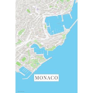 Mapa Monaco color, POSTERS, (26.7 x 40 cm)