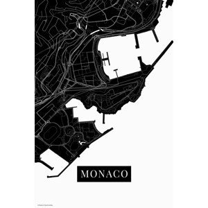 Mapa Monaco black, POSTERS, (26.7 x 40 cm)
