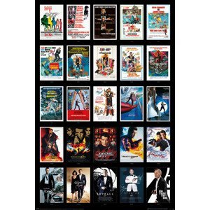 Plakát, Obraz - James Bond - 25 Films, (61 x 91.5 cm)