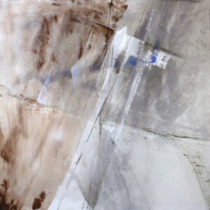 Ilustrace white composition with a little bit blue, Annette Schmucker, (40 x 40 cm)