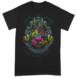 Tričko Harry Potter - Neon Hogwarts Crest