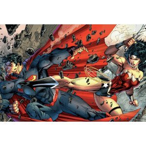 Umělecký tisk Superman vs. Wonder Woman, (40 x 26.7 cm)