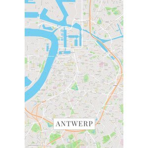 Mapa Antwerp color, (26.7 x 40 cm)